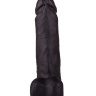 Чёрный дилдо на присоске - 19 см. купить в секс шопе