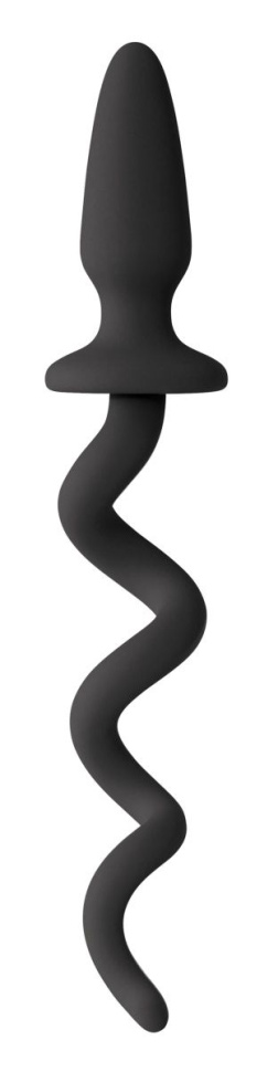 Черная анальная пробка с хвостом-спиралью Oinkz купить в секс шопе