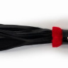 Многохвостовый черный флогер с красной ручкой - 44 см. купить в секс шопе