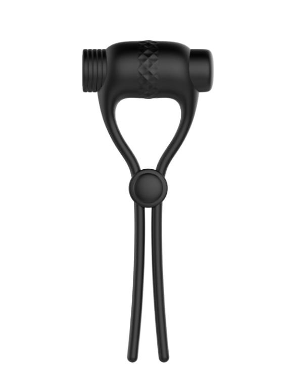 Черное перезаряжаемое эрекционное вибролассо №01 Vibrating Cock Ring купить в секс шопе