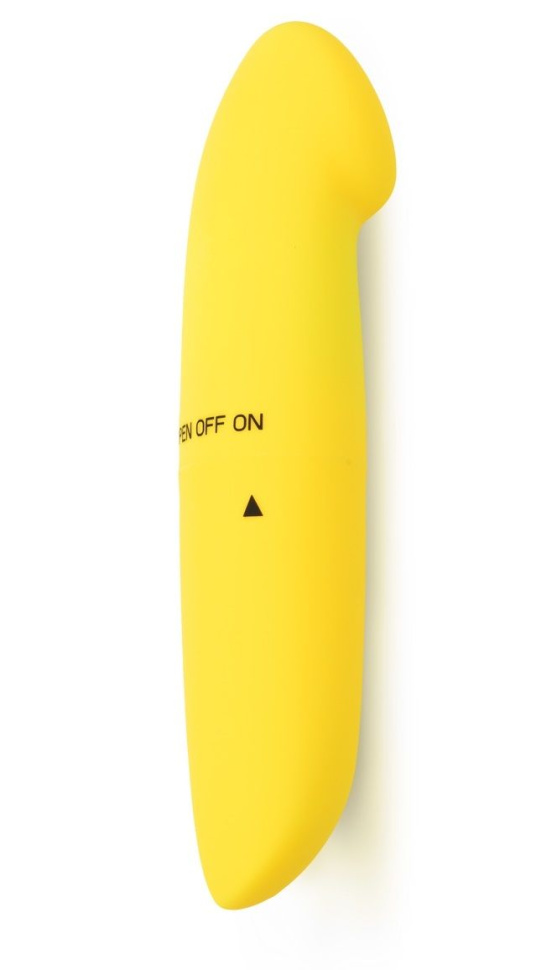 Желтый двусторонний мини-вибратор - 12,5 см. купить в секс шопе