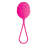 Розовый рельефный вагинальный шарик со шнурком купить в секс шопе
