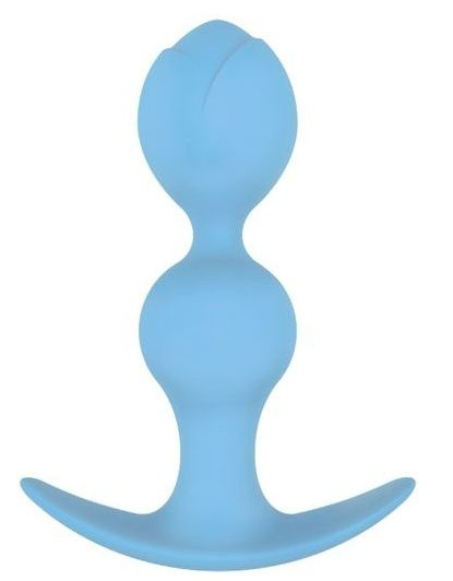 Голубая силиконовая анальная втулка - 11 см. купить в секс шопе