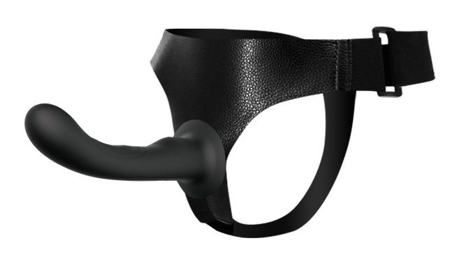 Страпон с изогнутой головкой Ultra Harness Curvy Dildo - 15,8 см. купить в секс шопе