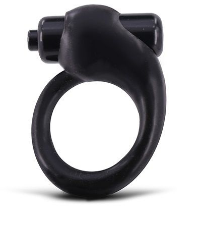 Чёрное эрекционное кольцо с вибрацией купить в секс шопе