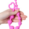 Розовая силиконовая анальная цепочка Long Sweety - 34 см. купить в секс шопе