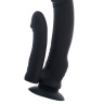 Чёрный вибратор для двойного проникновения - 19,5 см. купить в секс шопе