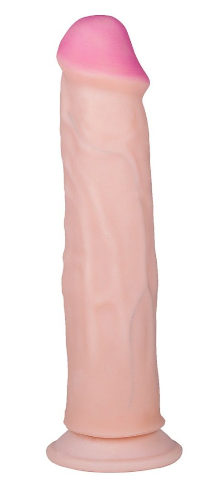 Фаллоимитатор с розовой головкой ART-Style №29 на присоске - 21,5 см.  купить в секс шопе