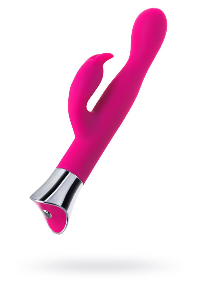 Розовый вибратор с клиторальным стимулятором и гибкой головкой LOLY - 21,6 см. купить в секс шопе