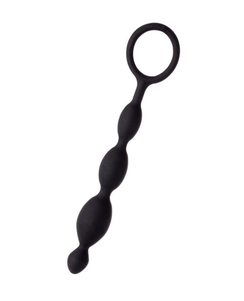 Анальная цепочка черного цвета A-toys - 19,5 см. купить в секс шопе