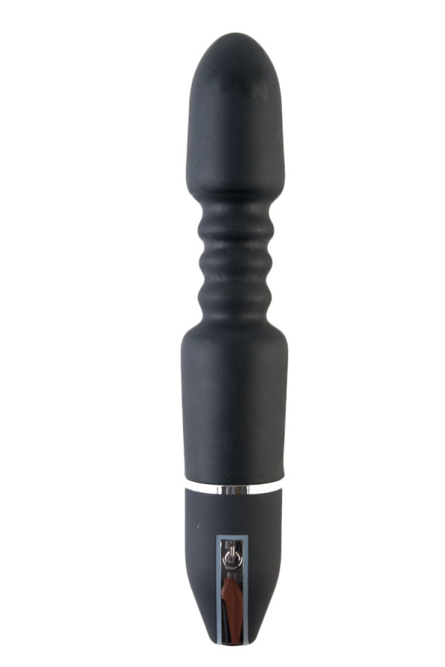 Чёрный анальный вибромассажёр с широкой головкой - 27 см. купить в секс шопе