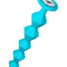 Бирюзовая анальная цепочка с кристаллом Chummy - 16 см. купить в секс шопе