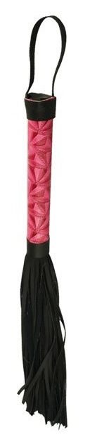 Аккуратная плетка с розовой рукоятью Passionate Flogger - 39 см. купить в секс шопе