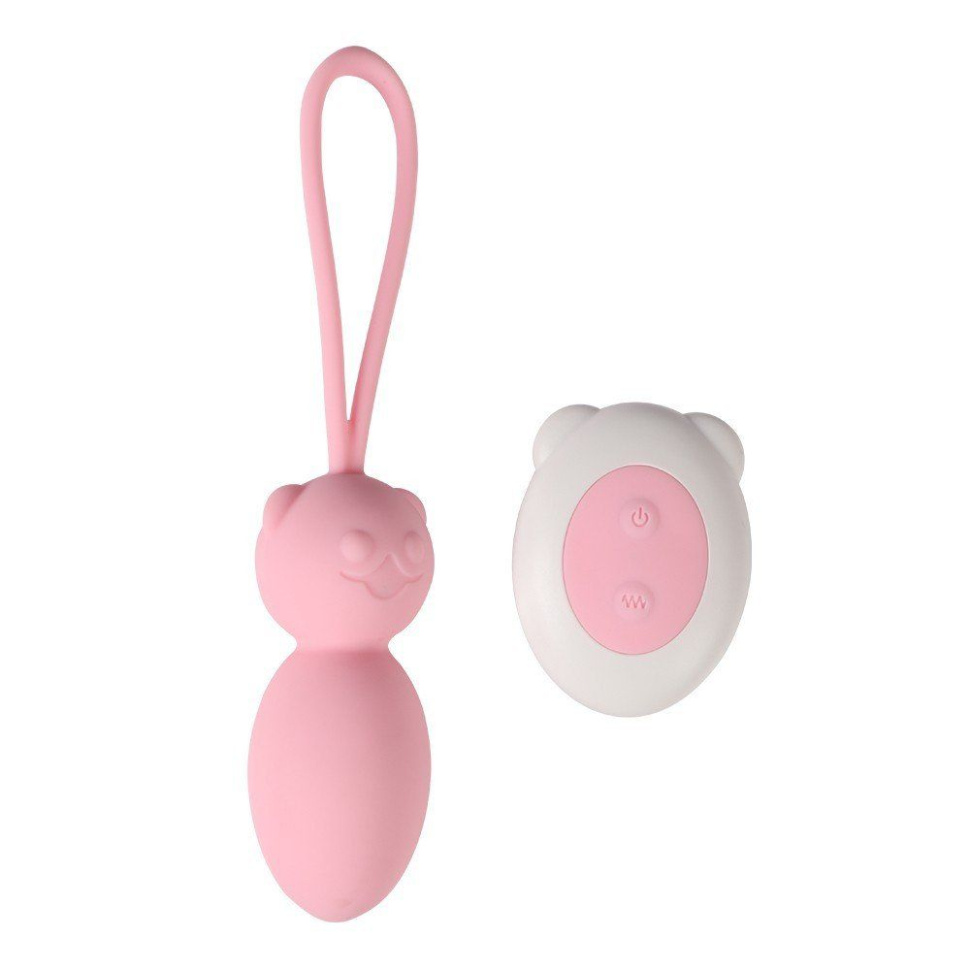 Розовые вагинальные шарики с петлёй и пультом ДУ купить в секс шопе