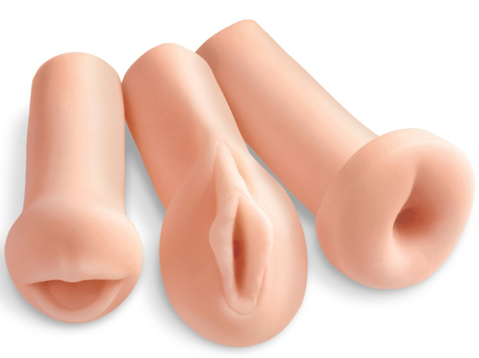 Комплект из 3 мастурбаторов All 3 Holes: вагина, анус, ротик купить в секс шопе