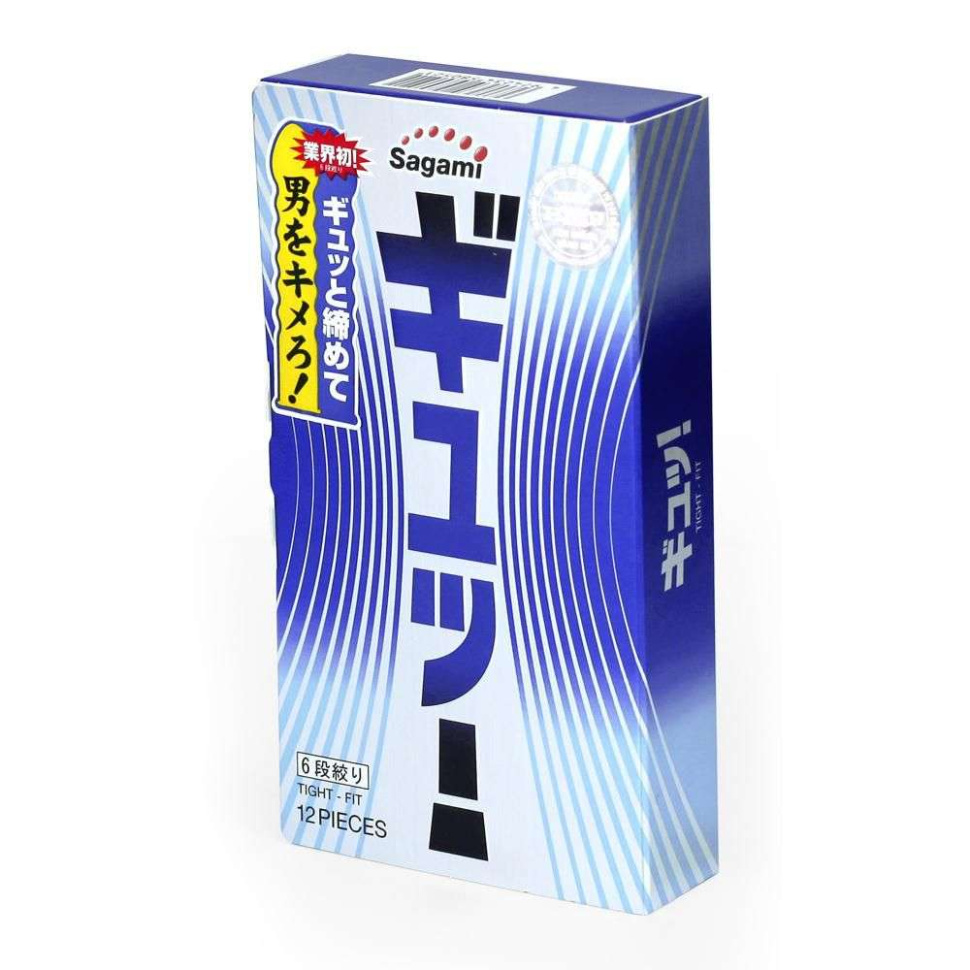 Презервативы Sagami 6 FIT V с волнообразной текстурой - 12 шт. купить в секс шопе