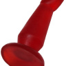 Красная изогнутая анальная пробка - 13 см. купить в секс шопе