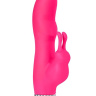 Розовый вибратор с клиторальным стимулятором PURRFECT SILICONE DELUXE RABBIT - 19 см. купить в секс шопе