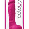 Розовый реалистичный фаллоимитатор с мошонкой Colours Pleasures 7 Dildo - 17,8 см. купить в секс шопе