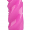 Розовая анальная втулка с рельефом - 21 см. купить в секс шопе