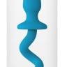 Голубая анальная пробка с хвостом-спиралью Oinkz купить в секс шопе