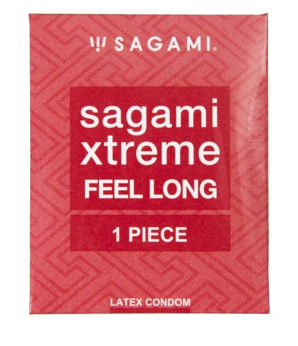 Утолщенный презерватив Sagami Xtreme FEEL LONG с точками - 1 шт. купить в секс шопе