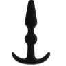 Чёрный массажер для анальной стимуляции T-SHAPE SILICONE BUTT PLUG BLACK - 8,9 см. купить в секс шопе