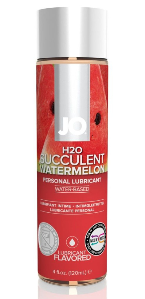 Лубрикант на водной основе с ароматом арбуза JO Flavored Watermelon - 120 мл. купить в секс шопе
