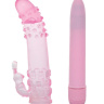 Розовый вибратор с рельефной насадкой GOOD VIBES ORGASMIC DREAM VIBRATOR SET - 15,2 см. купить в секс шопе
