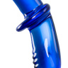 Синий двусторонний стеклянный фаллоимитатор Double Crystal - 19,5 см. купить в секс шопе