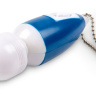 Сине-белый мини-вибратор в форме брелка купить в секс шопе