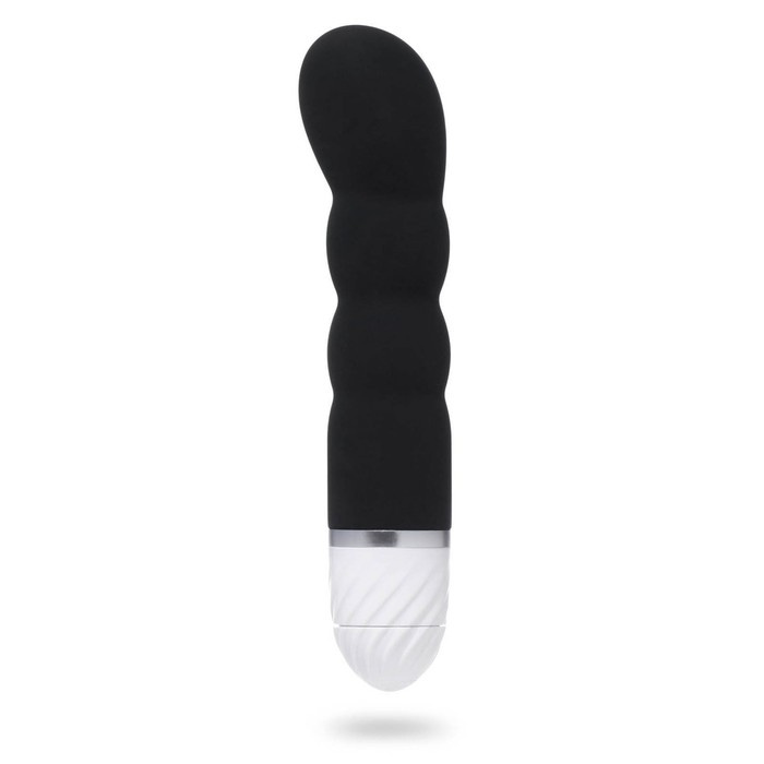 Черный рельефный вибратор для стимуляции точки G - 17 см. купить в секс шопе