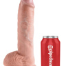 Большой фаллоимитатор с мошонкой 10  Cock with Balls на присоске - 25,4 см. купить в секс шопе