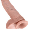 Большой фаллоимитатор с мошонкой 10  Cock with Balls на присоске - 25,4 см. купить в секс шопе