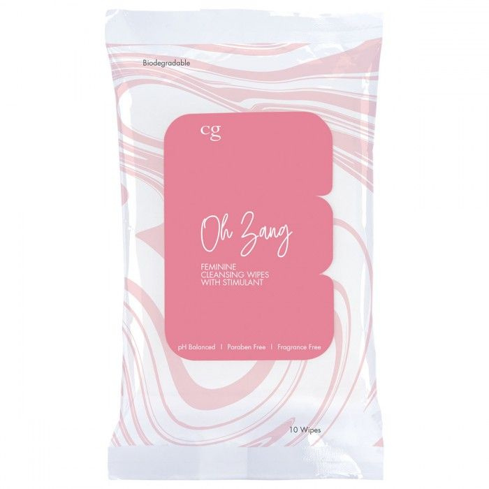 Женские очищающие салфетки со стимулятором CG OH ZANG - 10 шт. купить в секс шопе