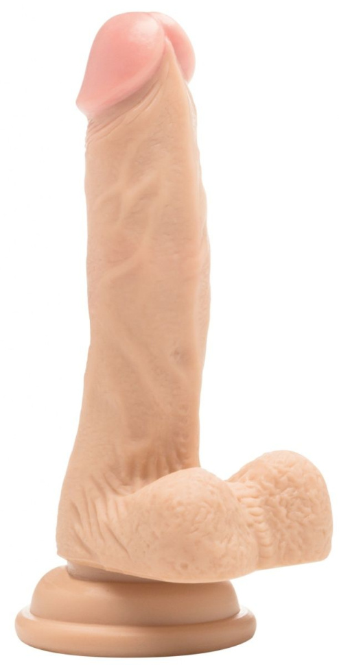 Телесный фаллоимитатор Realistic Cock With Scrotum 7 Inch - 18 см. купить в секс шопе