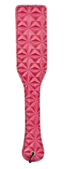 Розовый пэддл с геометрическим рисунком - 32 см. купить в секс шопе