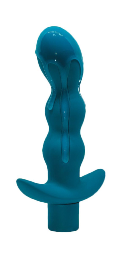 Бирюзовый анальный вибромассажёр Naughty - 14,5 см. купить в секс шопе