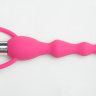 Розовый силиконовый анальный вибростимулятор с ограничителем - 17,5 см. купить в секс шопе