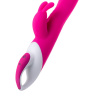 Розовый вибратор с клиторальным стимулятором ELLY с подогревом - 21,5 см. купить в секс шопе