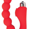 Красный силиконовый вибромассажер-елочка купить в секс шопе