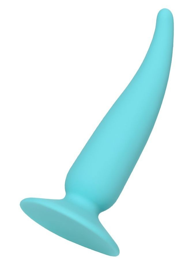 Мятная силиконовая анальная пробка Сappy - 12,5 см. купить в секс шопе