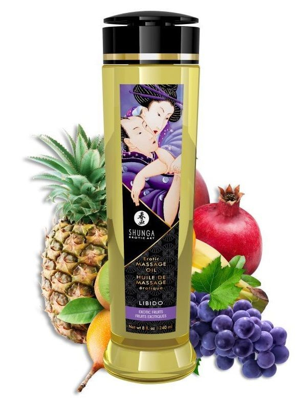 Массажное масло Libido Exotic Fruits с ароматом экзотических фруктов - 240 мл. купить в секс шопе