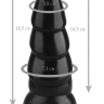 Черная рельефная анальная втулка - 18,5 см. купить в секс шопе
