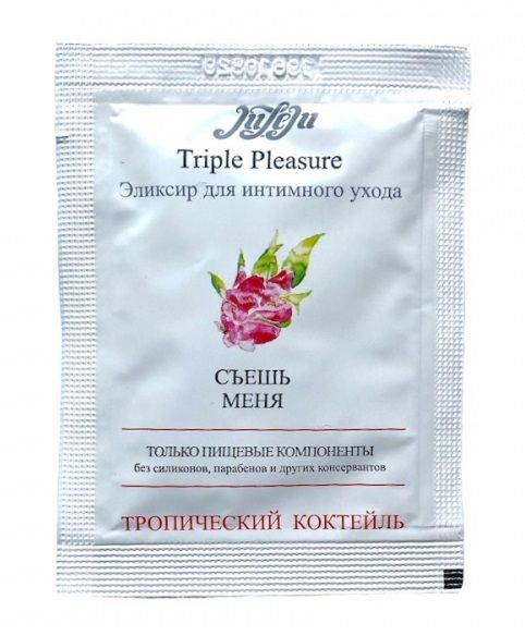 Эликсир для интимного ухода Triple Pleasure  Тропический коктейль  - 3 мл. купить в секс шопе