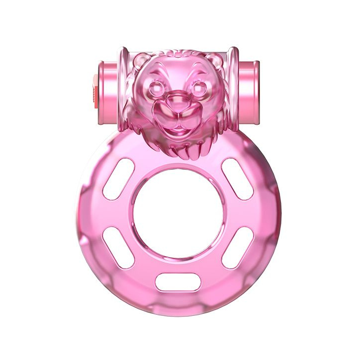 Розовое эрекционное кольцо с вибрацией Pink Bear купить в секс шопе