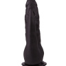 Двойной фаллоимитатор чёрного цвета на присоске - 17 см. купить в секс шопе