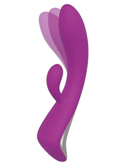 Фиолетовый вибратор с клиторальным отростком ROCKING BUNNY купить в секс шопе