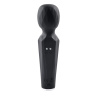 Черный wand-вибратор Rainbow Sucker с вакуумной стимуляцией - 16,2 см. купить в секс шопе