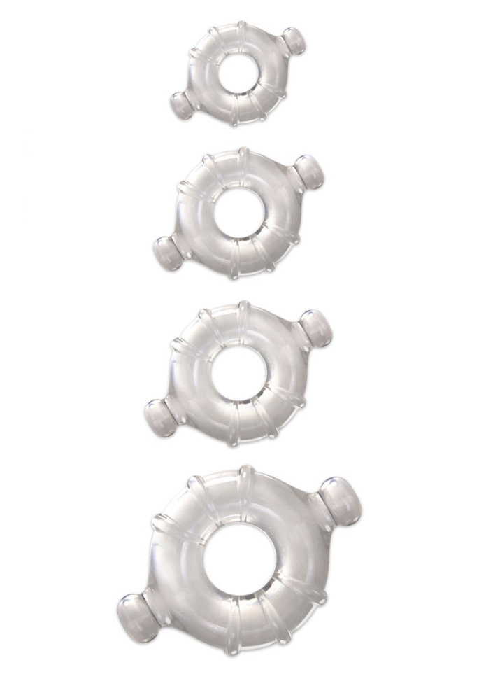 Набор из 4 прозрачных колец разного диаметра Renegade Vitality Rings купить в секс шопе